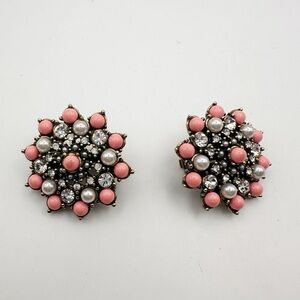La Vintage Crystal Earrings Clip On Retro Jewelry LaVintage beaded